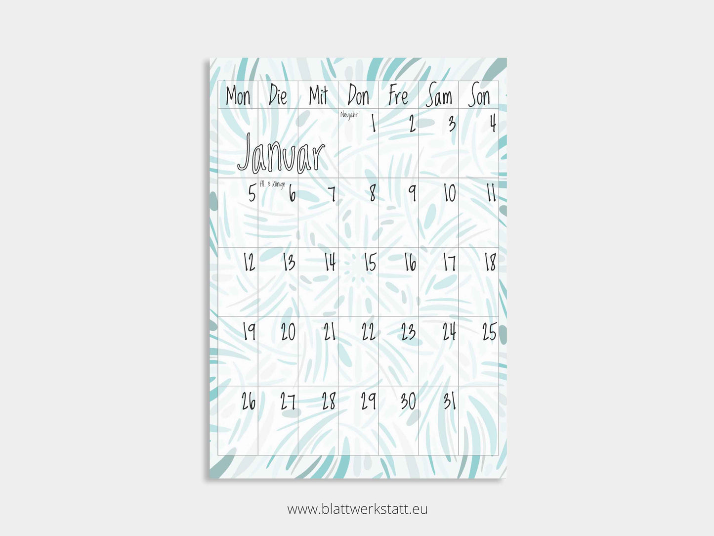 Wand Kalenderblätter "Rotation"