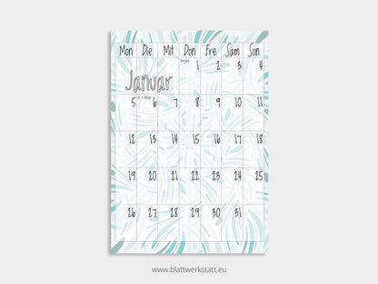 Wand Kalenderblätter "Rotation"