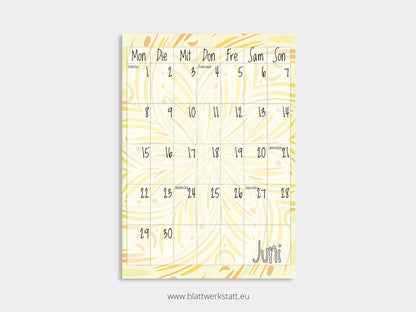 Wand Kalenderblätter "Rotation"