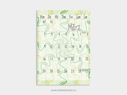 Wand Kalenderblätter "Rotation"