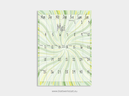 Wand Kalenderblätter "Rotation"