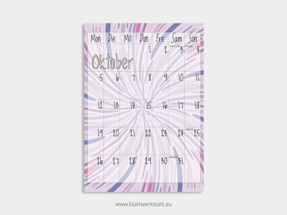 Wand Kalenderblätter "Rotation"