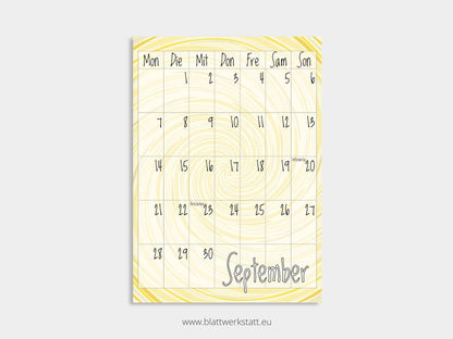 Wand Kalenderblätter "Rotation"