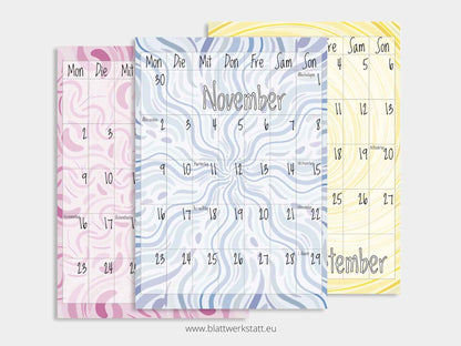 Wand Kalenderblätter "Rotation"