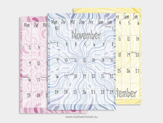 Wand Kalenderblätter "Rotation"