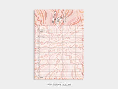 Wand Kalenderblätter "Rotation"