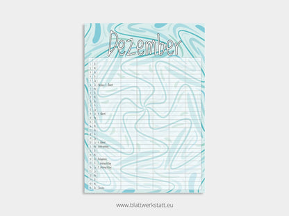 Wand Kalenderblätter "Rotation"