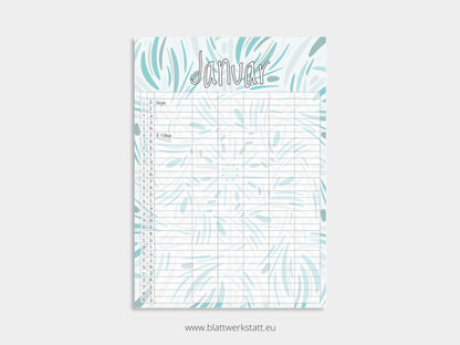 Wand Kalenderblätter "Rotation"