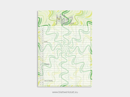 Wand Kalenderblätter "Rotation"