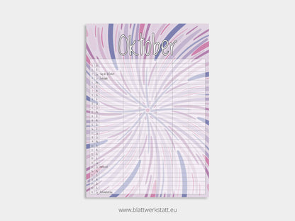 Wand Kalenderblätter "Rotation"