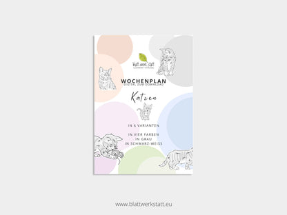 Digitaler Wochenplan A4 "Katzen"