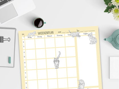 Wochenplan A4 "Katzen"