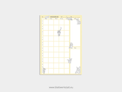 Wochenplan A4 "Katzen"