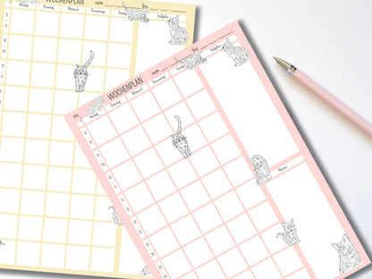Wochenplan A4 "Katzen"