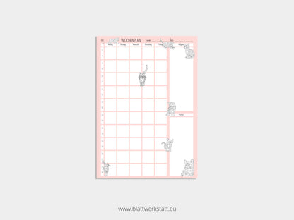 Wochenplan A4 "Katzen"