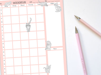 Wochenplan A4 "Katzen"
