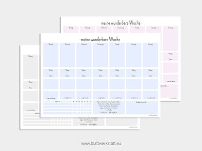 Digitaler Wochenplan A3 "Minimalismus"