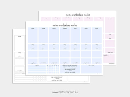 Digitaler Wochenplan A3 "Minimalismus"
