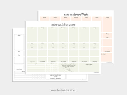 Digitaler Wochenplan A3 "Minimalismus"