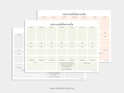 Digitaler Wochenplan A3 "Minimalismus"