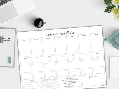Digitaler Wochenplan A3 "Minimalismus"